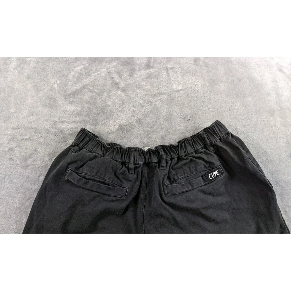 Cove USA Shorts Men 34 Black Faded Canvas Elastic Waist Chino 5